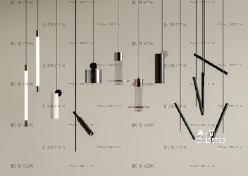 现代床头吊灯SU模型