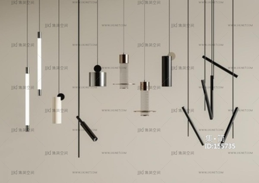 现代床头吊灯SU模型