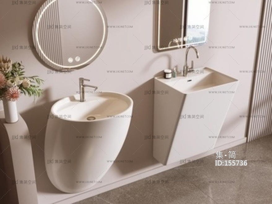 洗手台_洗手盆_卫生间洗手台SU模型