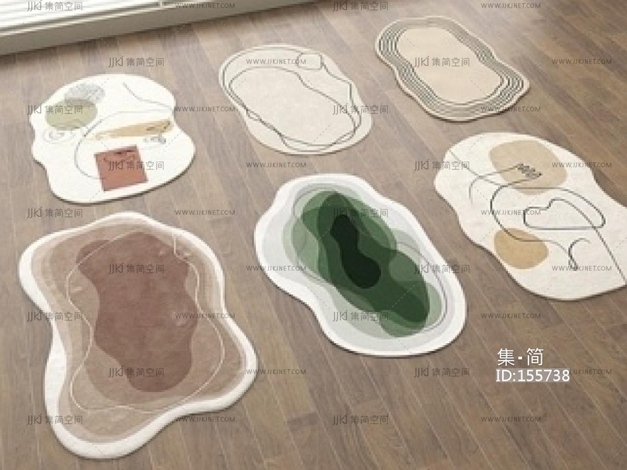 现代异形地毯SU模型