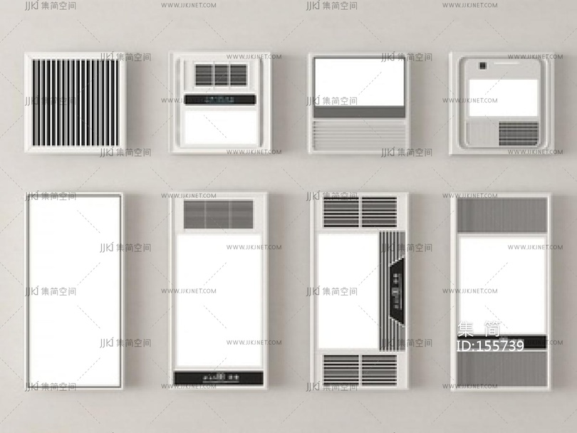 浴霸_集成浴霸_暖风机_出风口SU模型