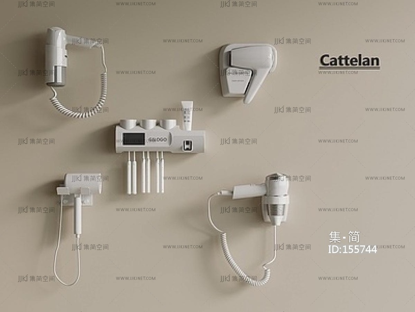 其他卫浴小件_吹风机_牙刷_牙膏_挂件SU模型