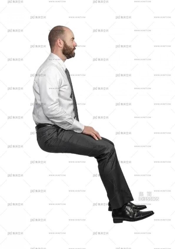 坐姿人坐着的办公人物人png免扣人物 (67)