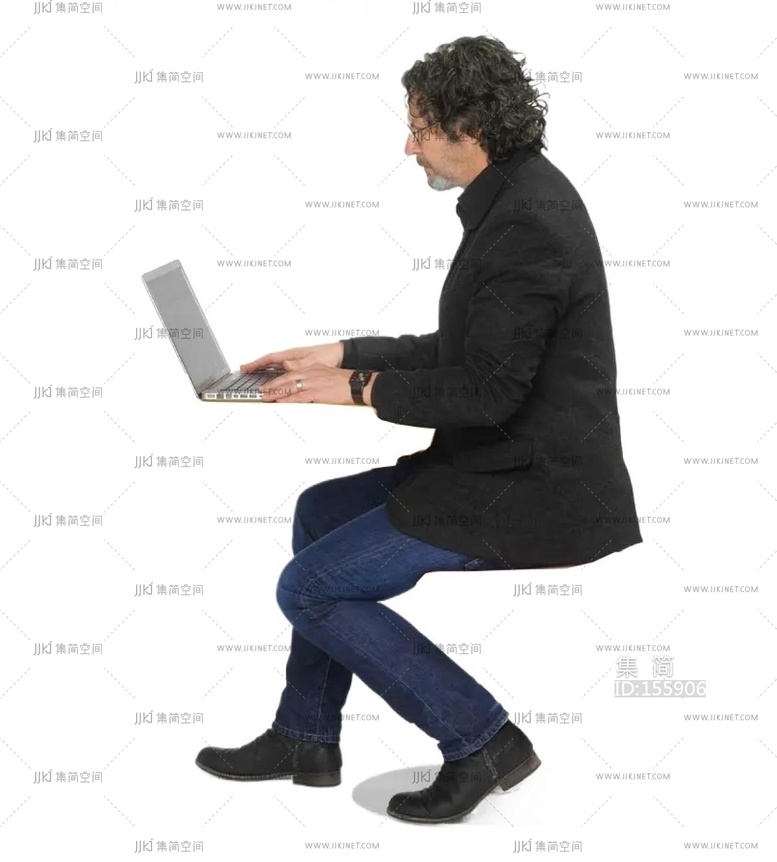 坐姿人坐着的办公人物人png免扣人物 (68)