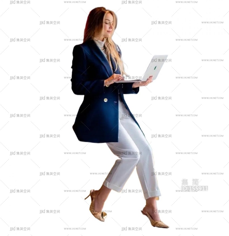 坐姿人坐着的办公人物人png免扣人物 (73)