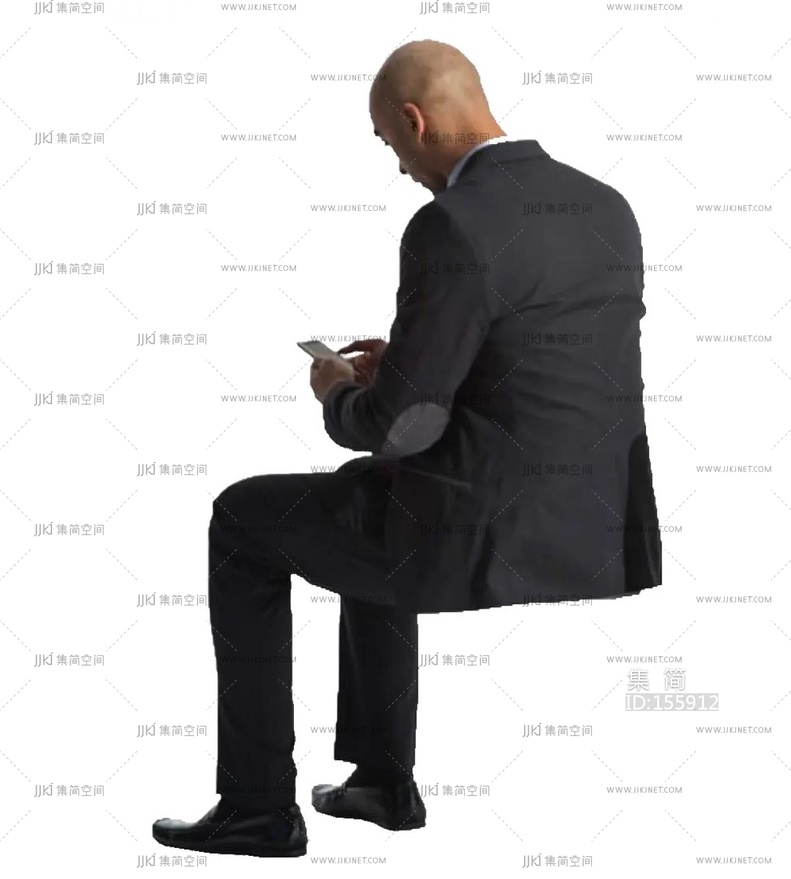 坐姿人坐着的办公人物人png免扣人物 (74)