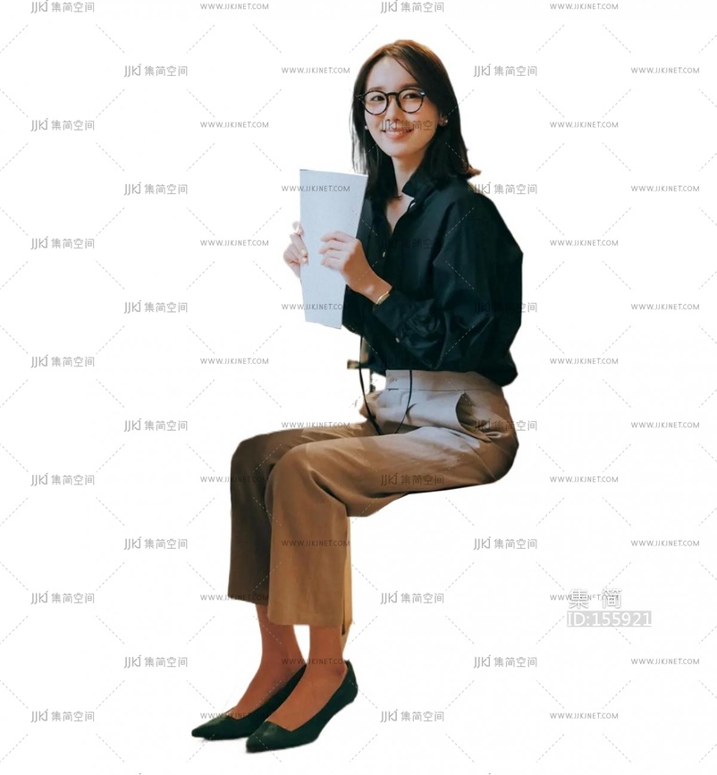 坐姿人坐着的人png免扣人物 (10)