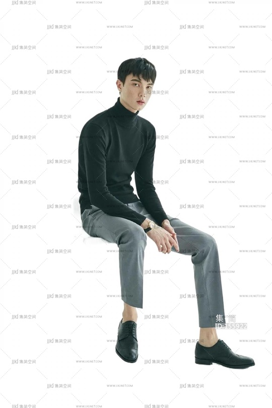 坐姿人坐着的人png免扣人物 (12)