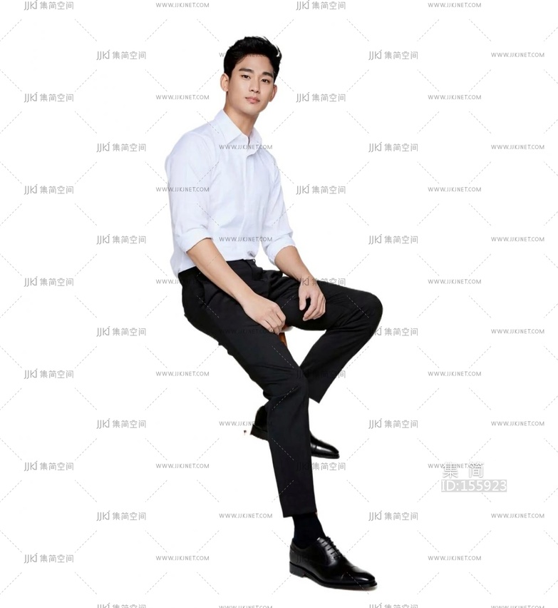 坐姿人坐着的人png免扣人物 (13)