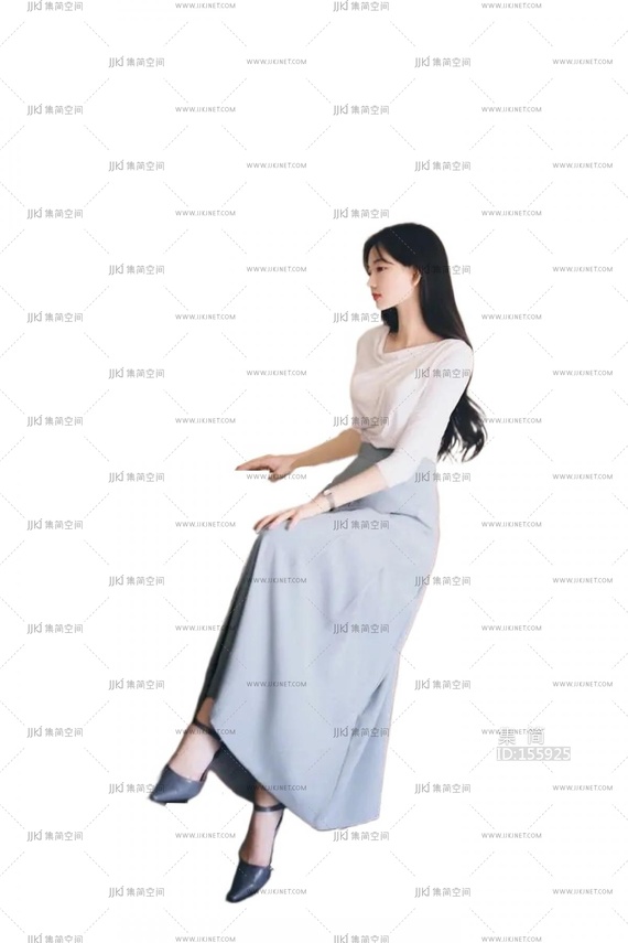 坐姿人坐着的人png免扣人物 (15)