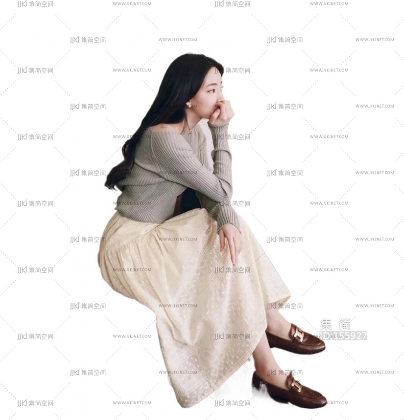 坐姿人坐着的人png免扣人物 (17)