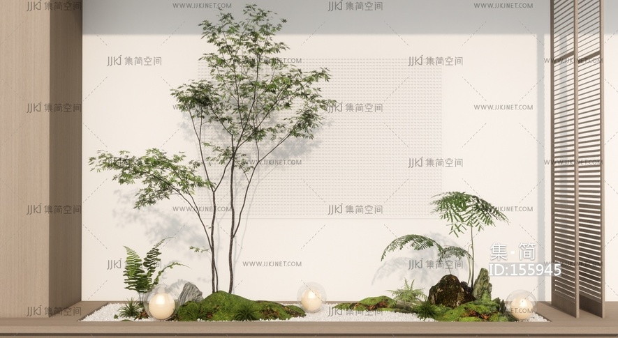 现代庭院小品_室内景观造景SU模型