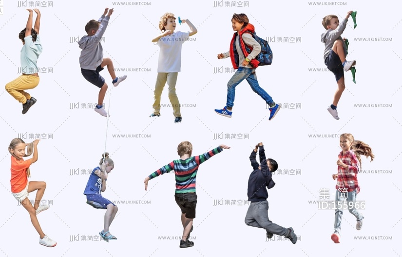 儿童_小学生_初中生_玩耍_攀岩SU模型