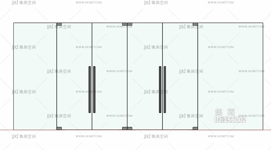 玻璃门办公玻璃门SU模型