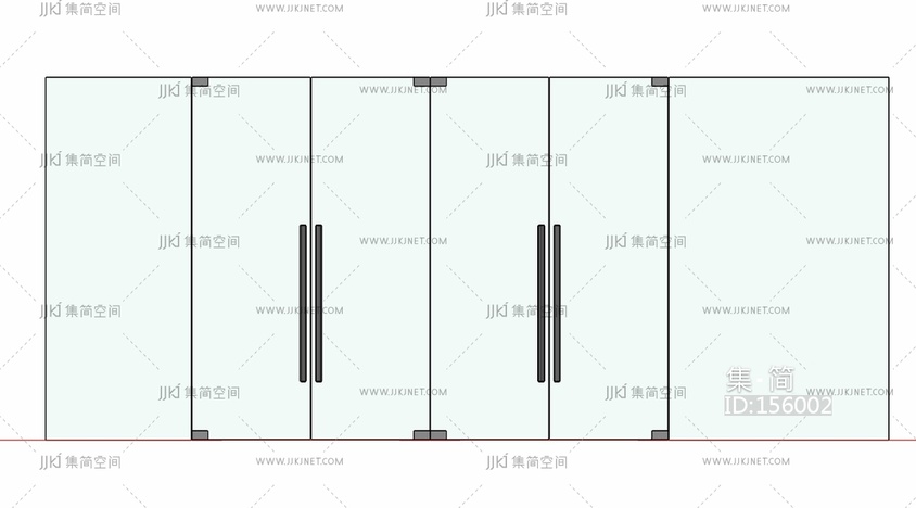 玻璃门办公玻璃门SU模型