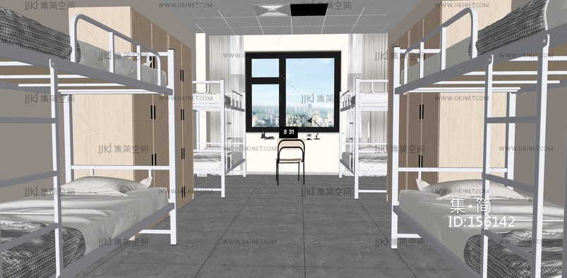 现代宿舍，学生宿舍SU模型