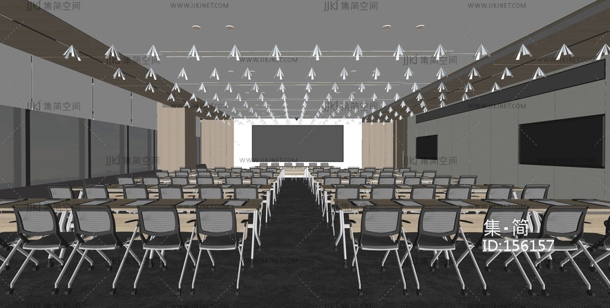 现代办公报告厅_大会议室_会议室SU模型