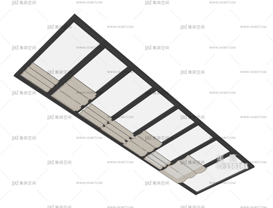现代风格玻璃顶遮阳棚SU模型