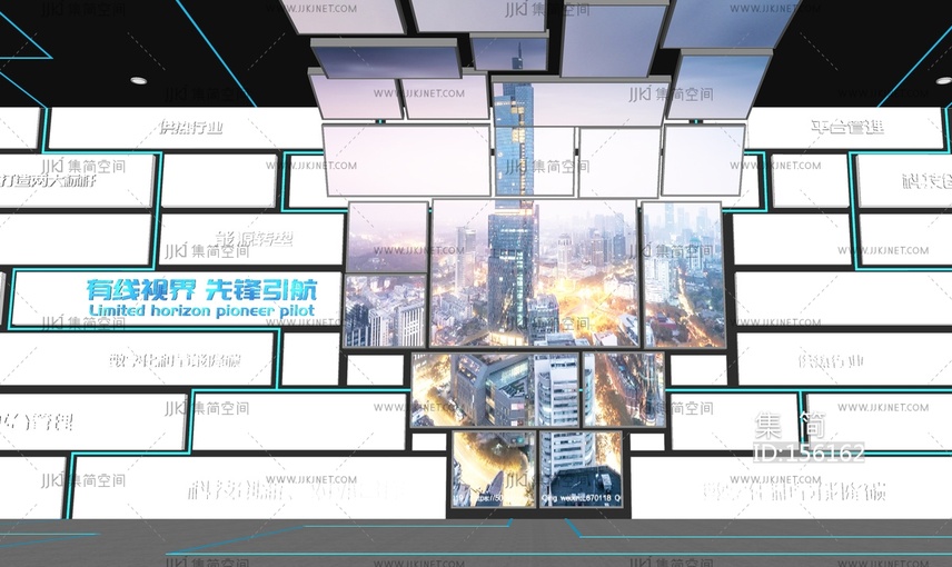 现代科技展厅_互动多联屏SU模型