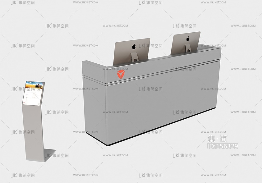 现代收银台苹果电脑3D模型