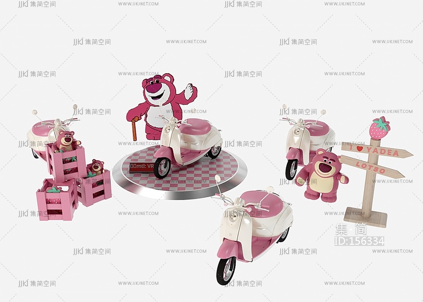 雅迪电动车展台指示牌小熊3D模型