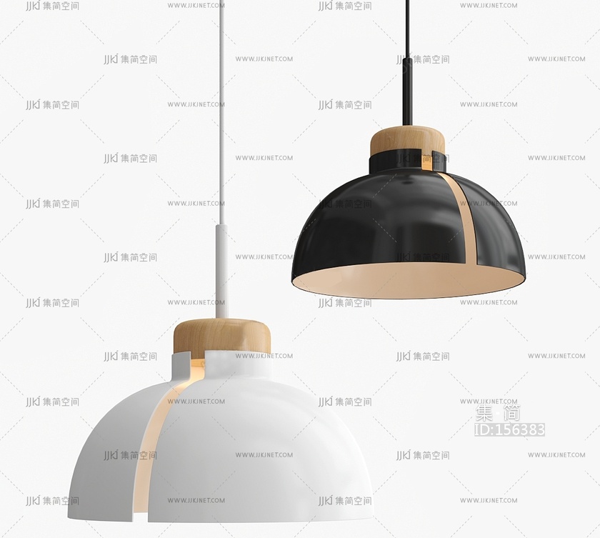 现代奶油吊灯3D模型