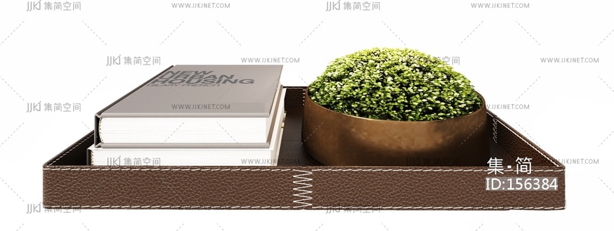 现代轻奢摆件组合_饰品摆件组合_现代托盘3D模型