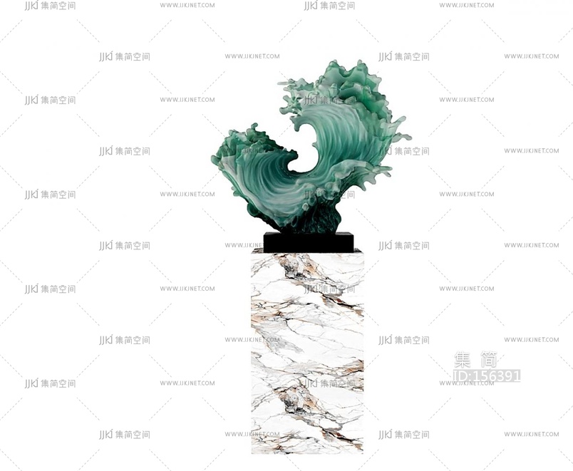 新中式雕塑摆件3D模型