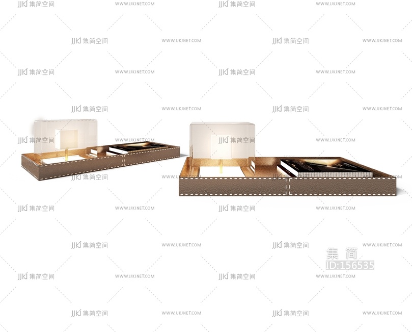 现代托盘_饰品摆件组合_托盘组合_装饰品3D模型