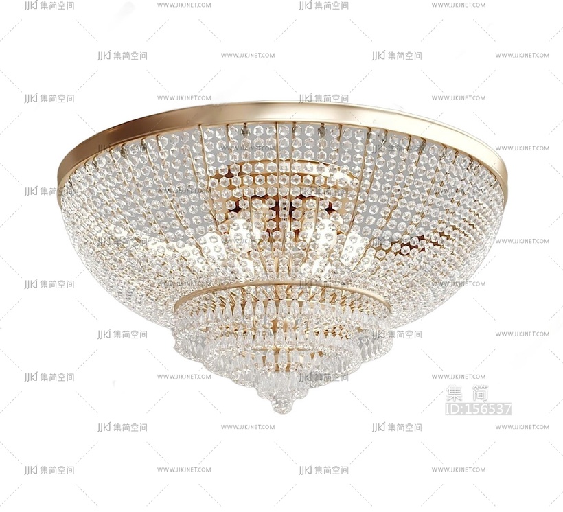 现代水晶吊灯吸顶灯3D模型