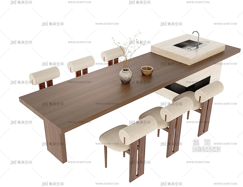 现代餐桌椅SU模型
