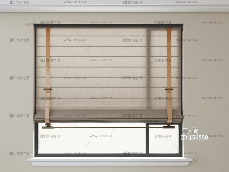 现代罗马帘_罗马帘卷帘窗帘3D模型