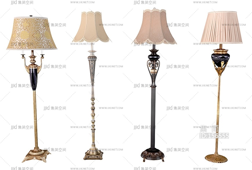 欧式古典室内落地灯3D模型