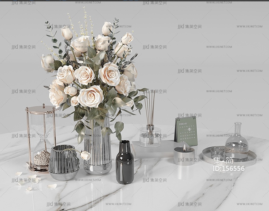 现代装饰品花瓶摆件3D模型