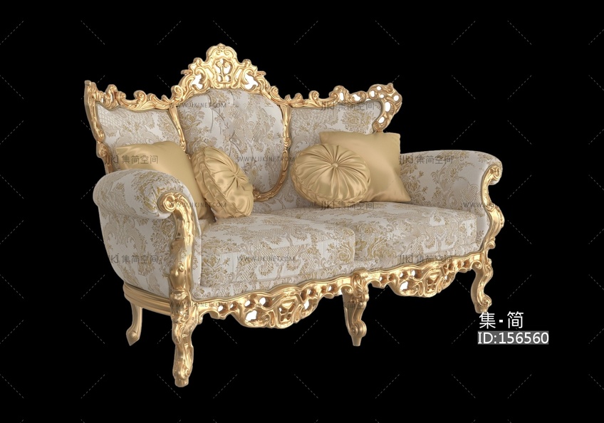 欧式双人沙发3D模型