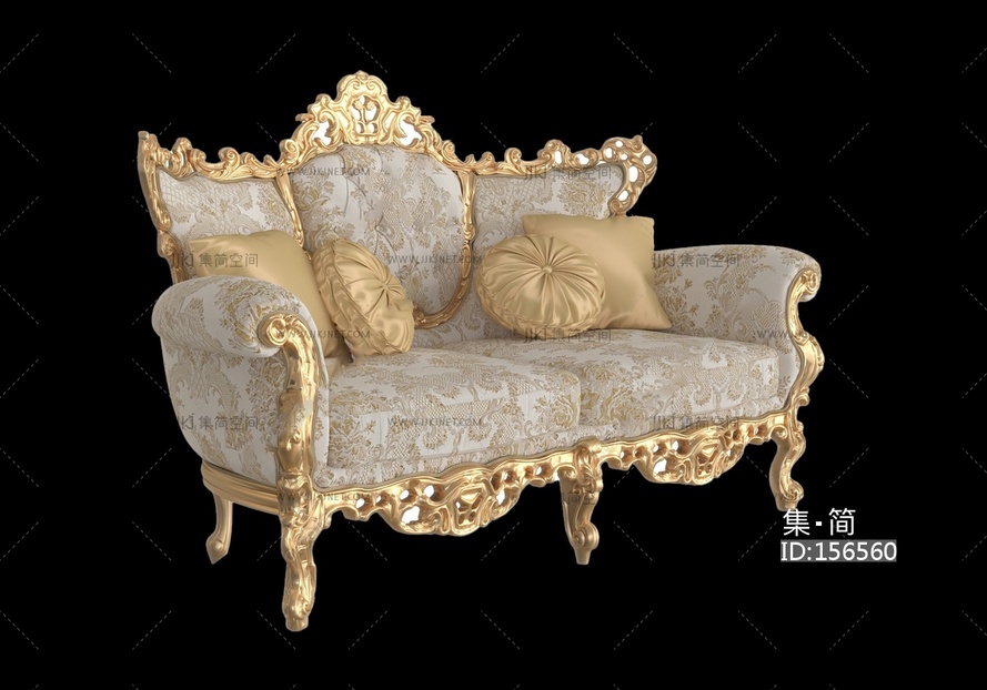 欧式双人沙发3D模型