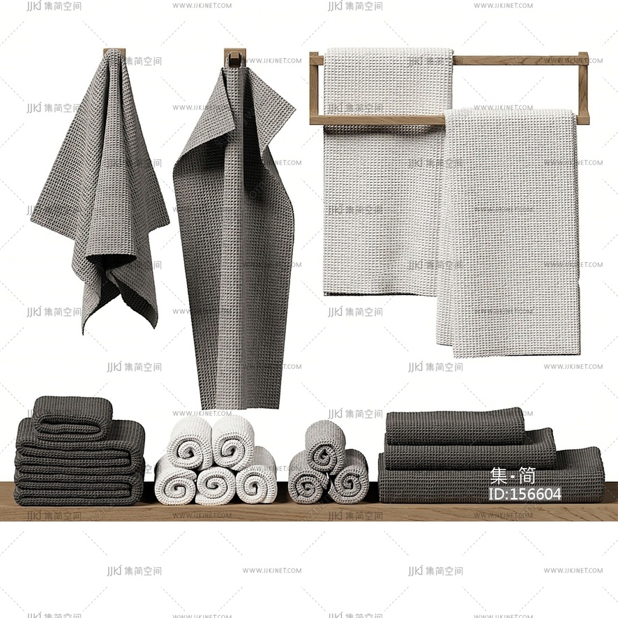 毛巾托盘卫生间用品SU模型