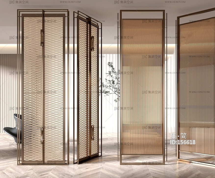 玻璃隔断金属隔断3D模型