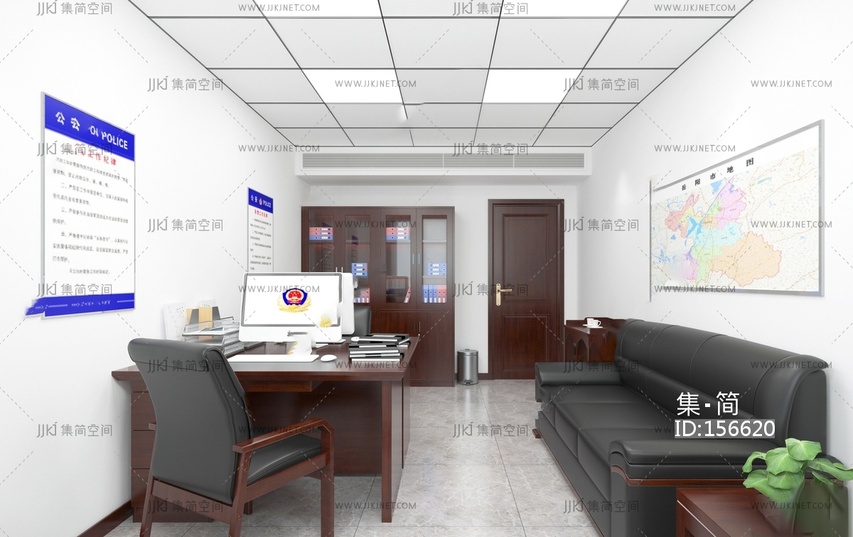 国企办公沙发党政机关办公室3d模型