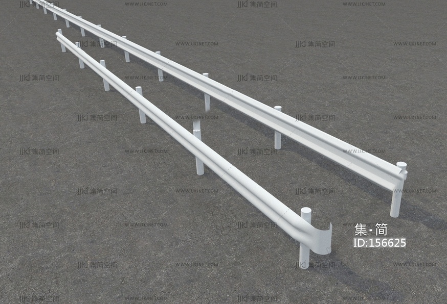 现代护栏_马路护栏_高速护栏3D模型
