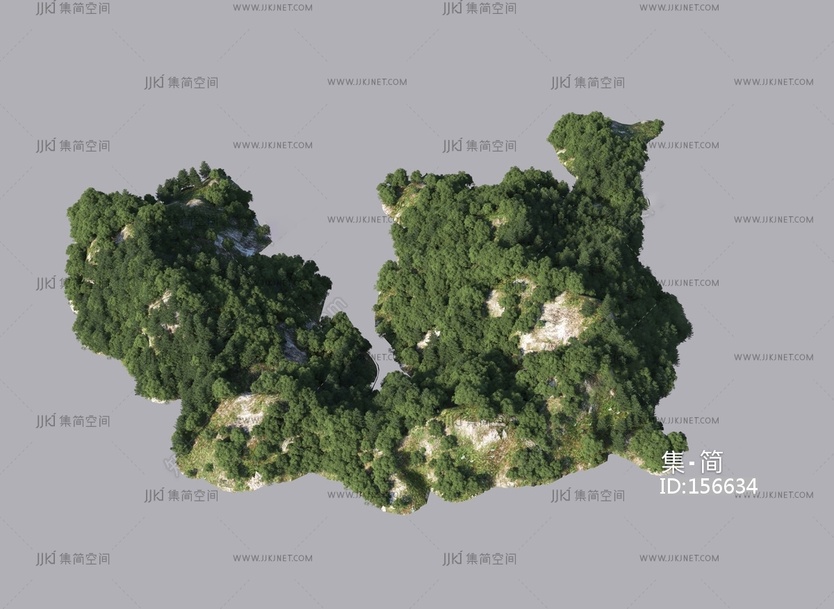现代外景_山体_山包_景观山3D模型