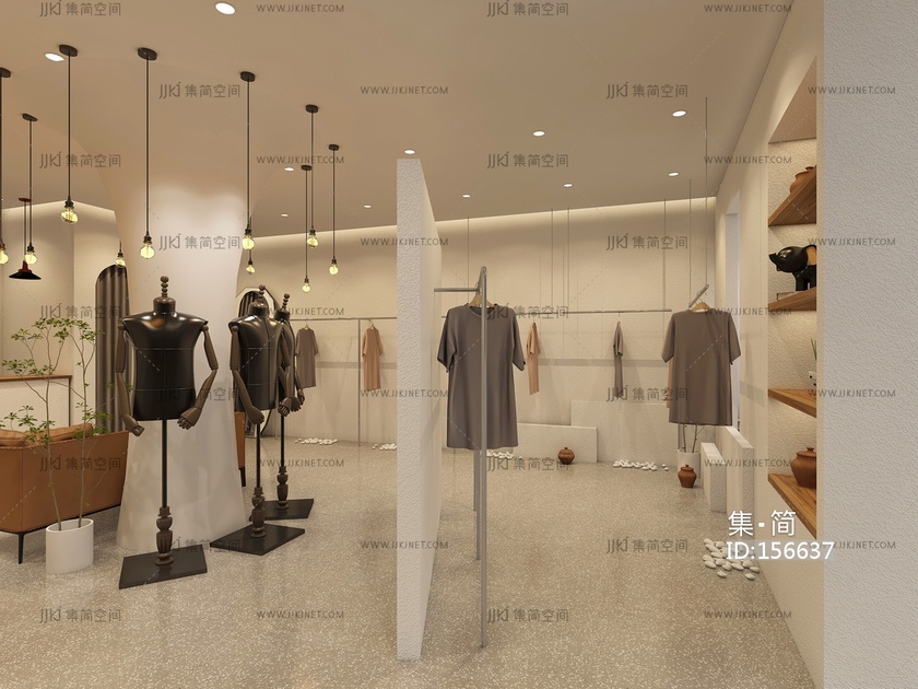 男装店，服装店3d模型
