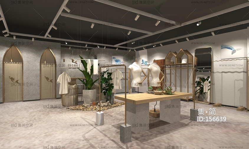 现代服装店3d模型