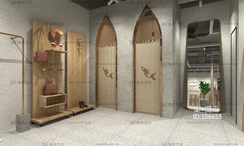 现代简约服装店3d模型