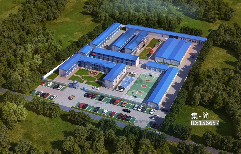 现代活动板房_施工板房_施工宿舍_施工用房3D模型