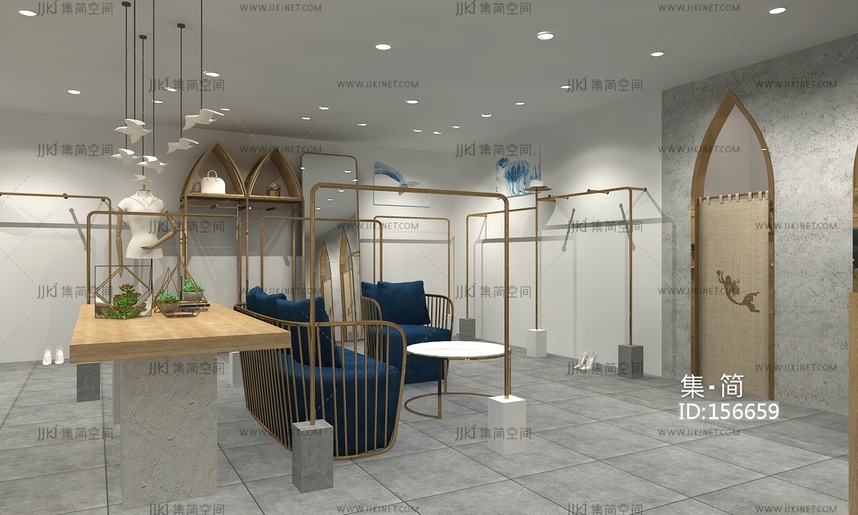 现代服装店设计3d模型