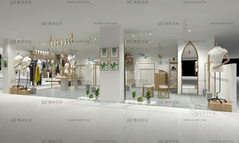 现代商场服装店3d模型