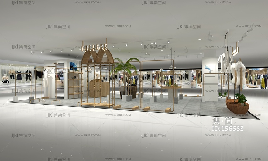 现代商场服装店3d模型