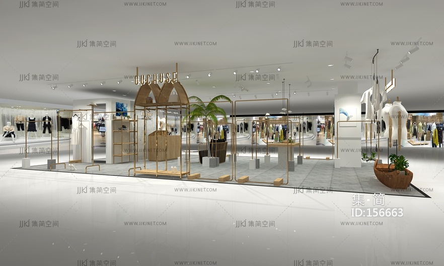 现代商场服装店3d模型