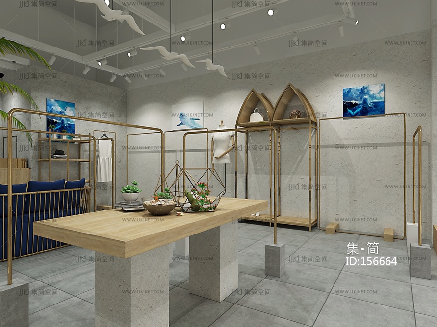 商场中岛服装店3d模型